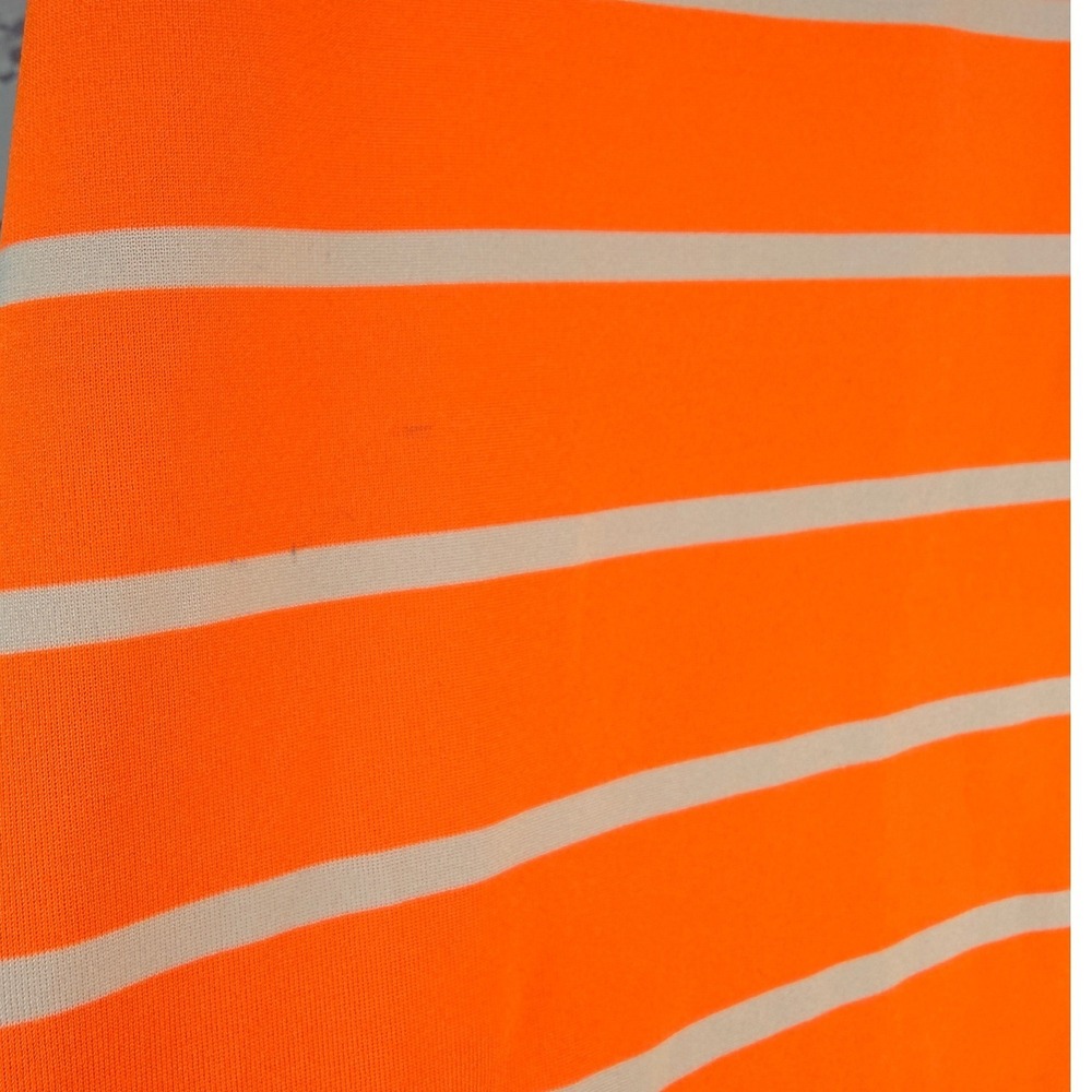 Vineyard Vines Polo Mens L Orange Performance Striped Preppy Coastal Golf Shirt - Picture 6 of 8